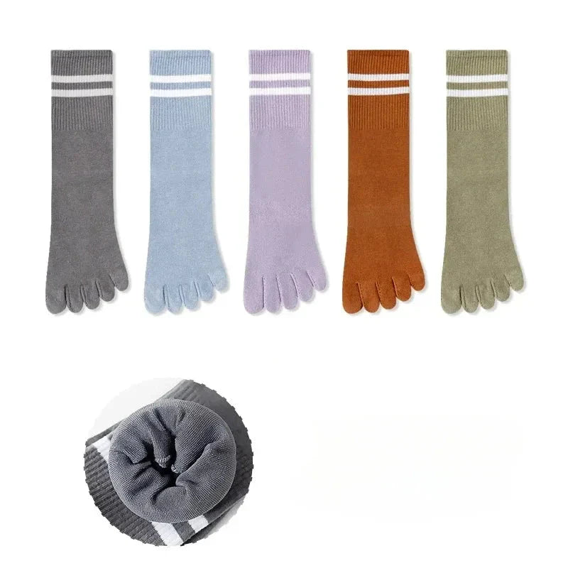 Calcetines de Dedos Altos: Rayados, Talla 35-39 (5 Pares)