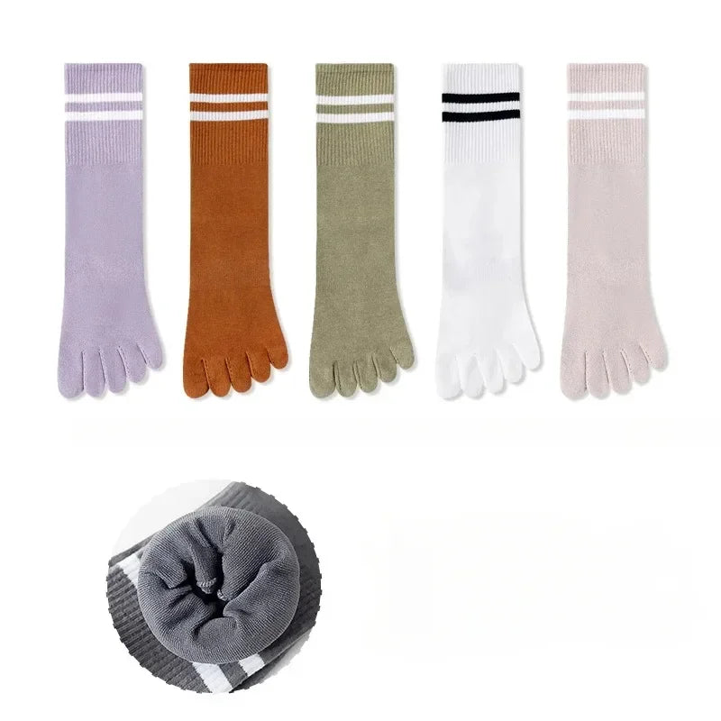 Calcetines de Dedos Altos: Rayados, Talla 35-39 (5 Pares)