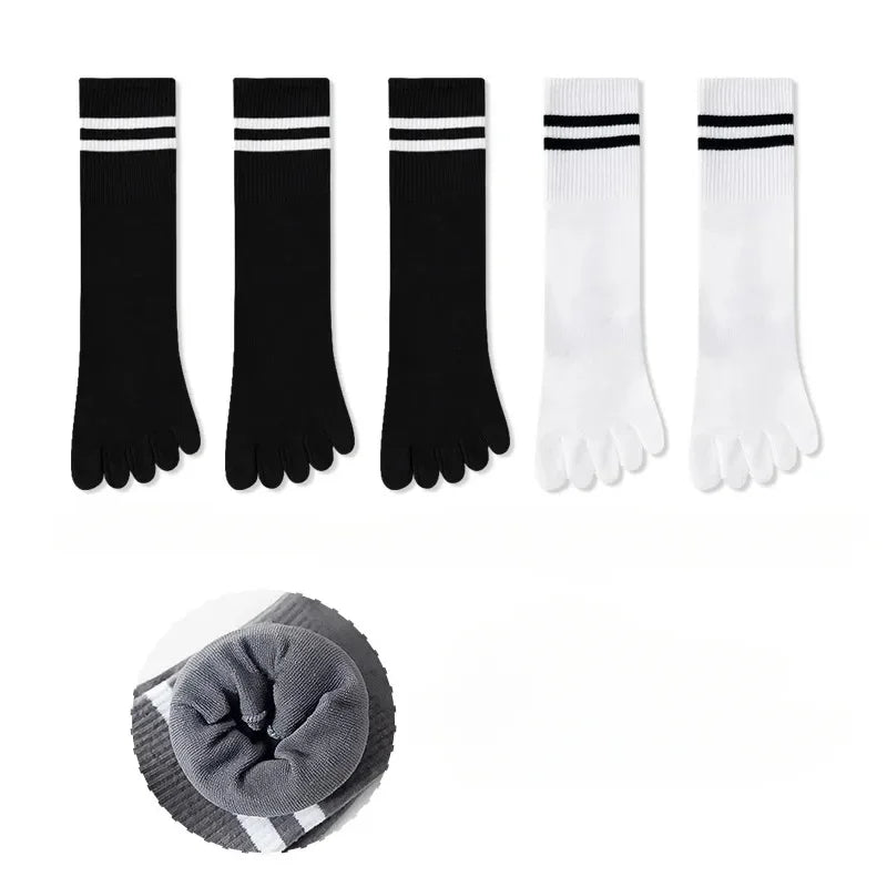 Calcetines de Dedos Altos: Rayados, Talla 35-39 (5 Pares)