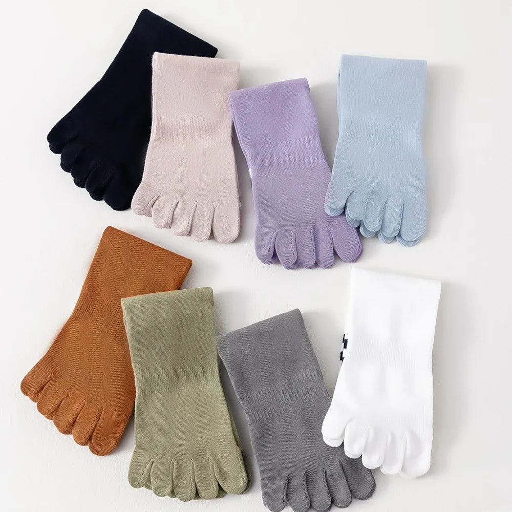 Calcetines de Dedos Altos: Rayados, Talla 35-39 (5 Pares)